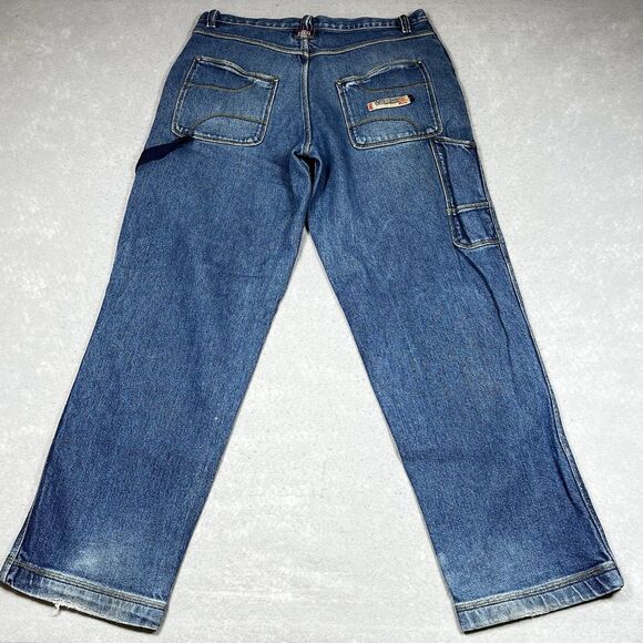 Vintage Esco Willie 90s Y2K Jeans Mens 36 Blue Wide Baggy Jeans Denim Pockets - Picture 7 of 15